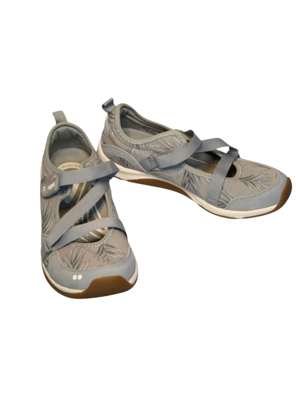 Ryka Kailee Palm Mesh Gray Mary Jane Adjustable Slip On Sneakers Size 6